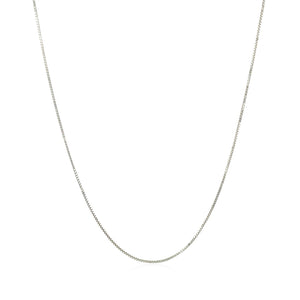 10k White Gold Classic Box Chain 0.6mm