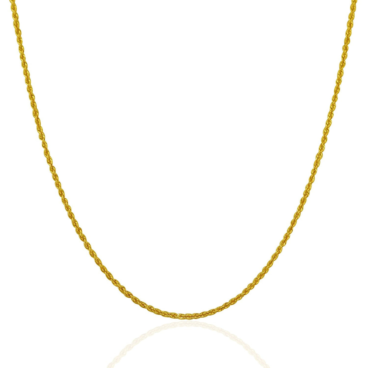 14k Yellow Gold Solid Rope Chain 1.25mm