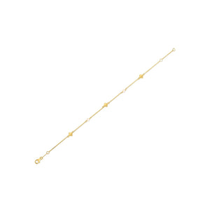 14k Yellow Gold Pearl Clover Bracelet