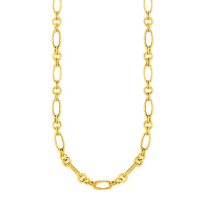 14k Yellow Gold Twisted and Polished Link Necklace