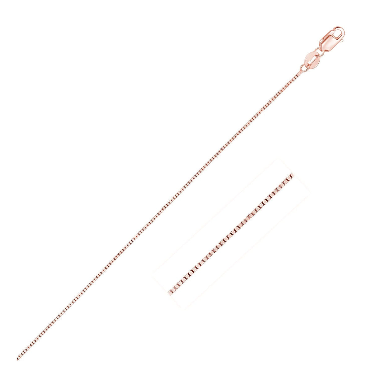 14k Rose Gold Classic Box Chain 0.4mm
