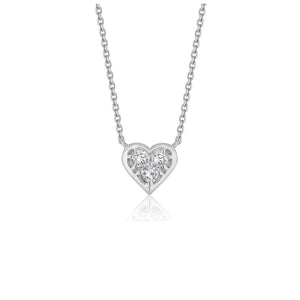 Diamond Heart Design Pendant in 14k White Gold