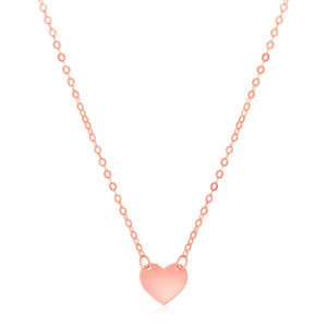14k Rose Gold Polished Mini Heart Necklace