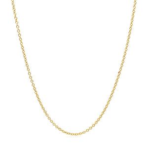 14k Yellow Gold Round Cable Link Chain 1.3mm
