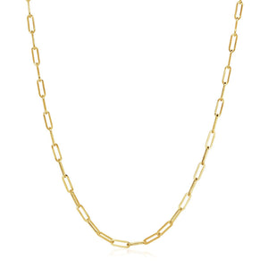 14K Yellow Gold Wide Paperclip Chain (3.3mm)