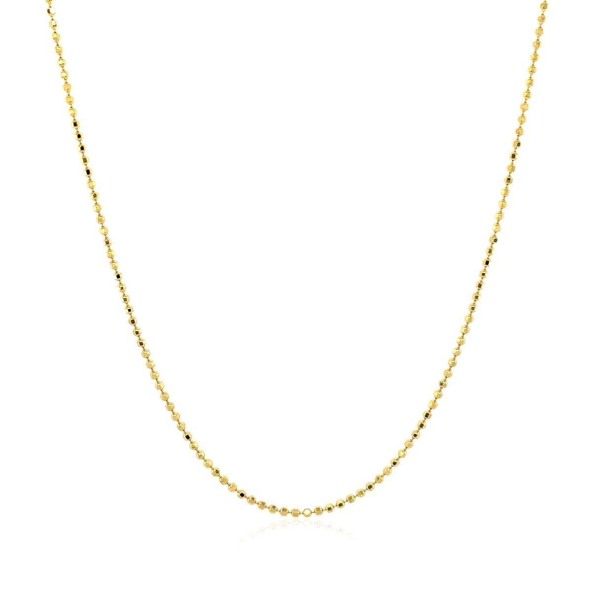 14k Yellow Gold Diamond Cut Bead Chain 1.0mm
