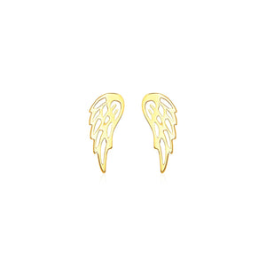 14k Yellow Gold Polished Wing Post Earrings