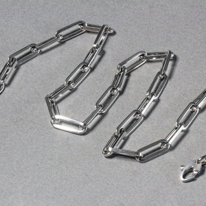 14K White Gold Wide Paperclip Chain (6.1mm)