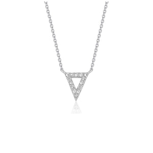 Diamond Inverted Triangle Pendant in 14k White Gold