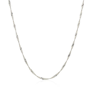 14k White Gold Singapore Chain 1.5mm