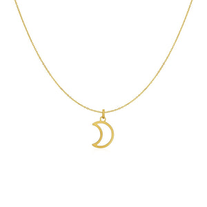 14k Yellow Gold Necklace with Moon