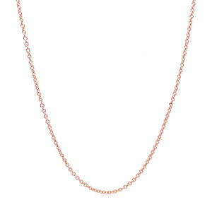 14k Rose Gold Round Cable Link Chain (1.25 mm)