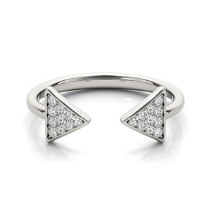 14k White Gold Diamond Arrowhead Open Ring (1/5 cttw)