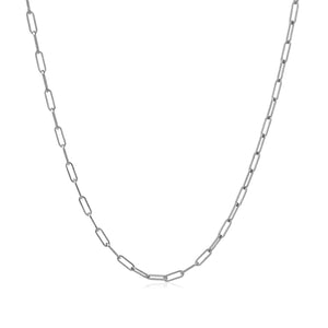 14K White Gold Fine Paperclip Chain (1.5mm)