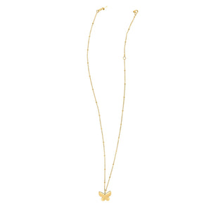 14k Yellow Gold Ppillon Butterfly Necklace