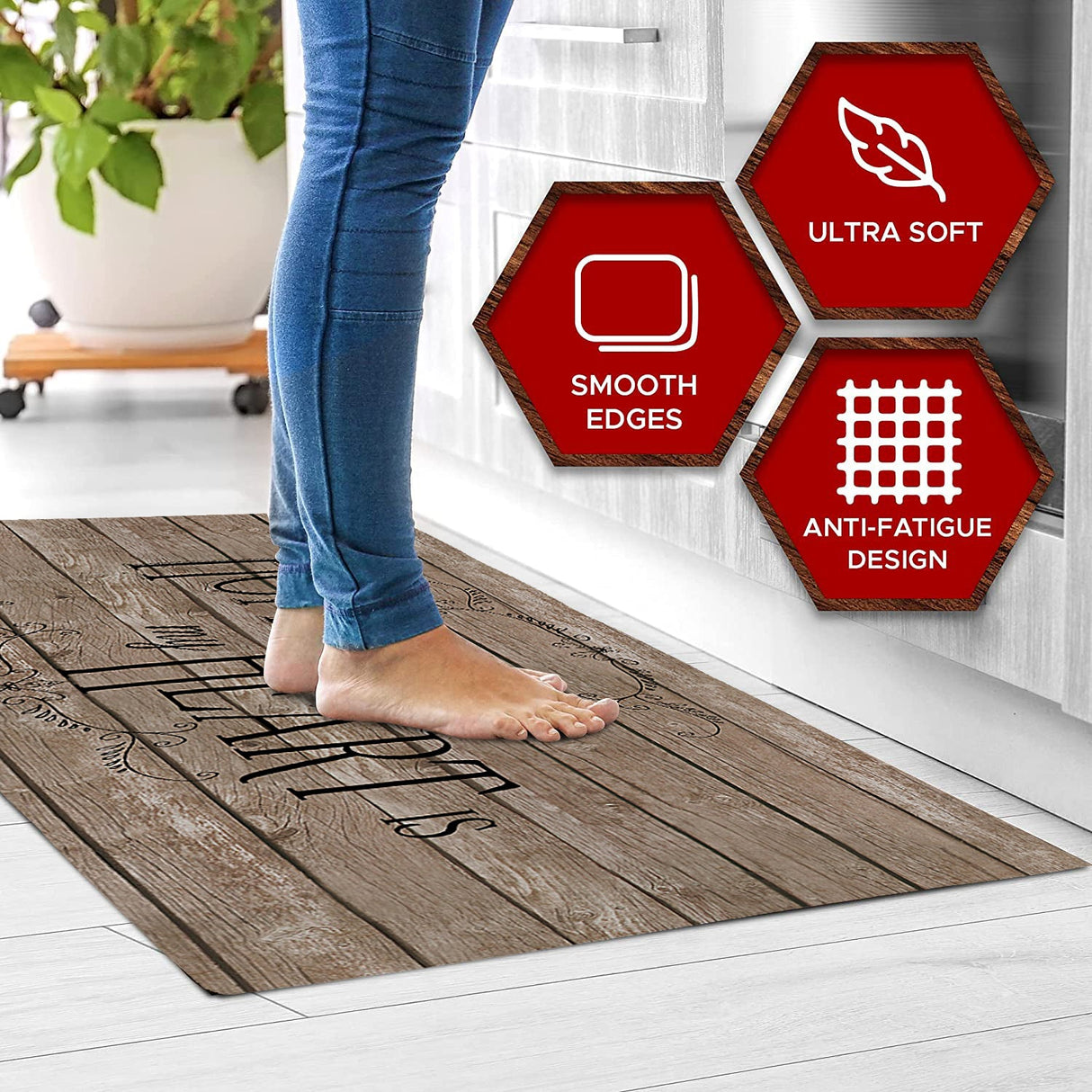 20"x55" Oversized Cushioned Anti-Fatigue Kitchen Runner Mat