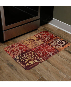 Red Mosaic Antifatigue Kitchen Mats