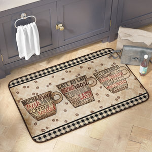 Coffee Words Antifatigue Kitchen Mats
