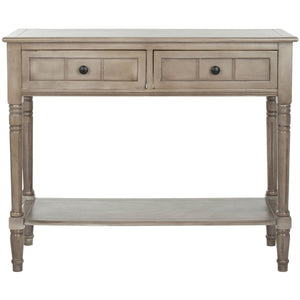 Console Accent Table Traditional Style Sofa Table in Distressed Cream