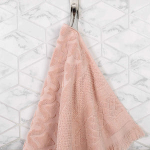 Cotton Geometric Jacquard Absorbent Bath Towel Set of 3 - Bath Towel by Superior Brand