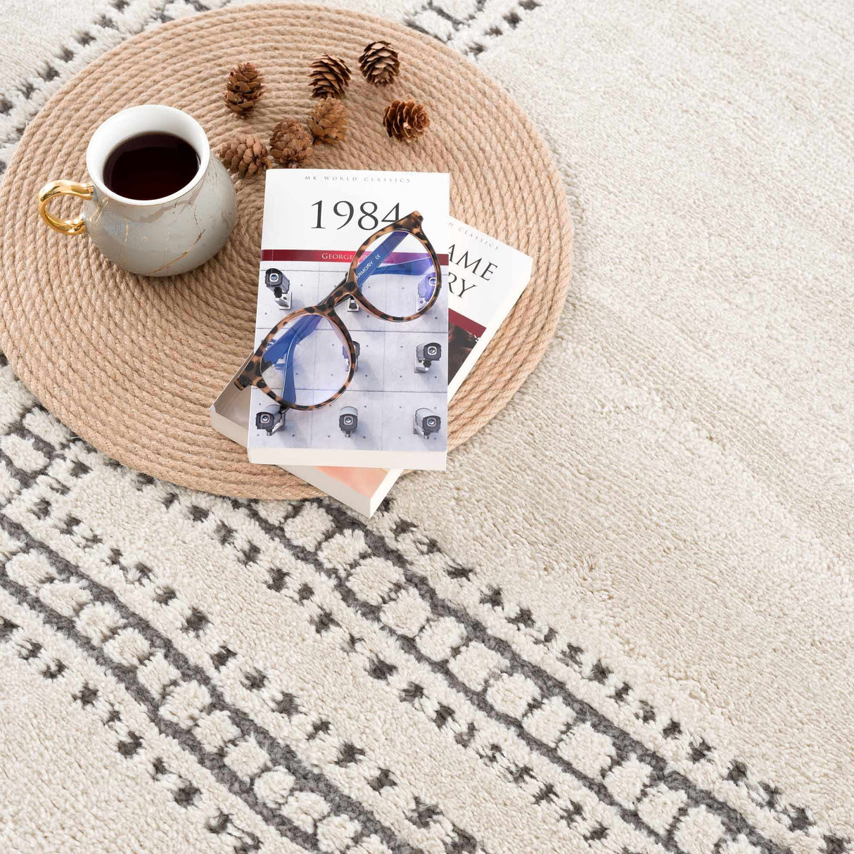 Ryuu Ivory & Gray Area Rug - Promo