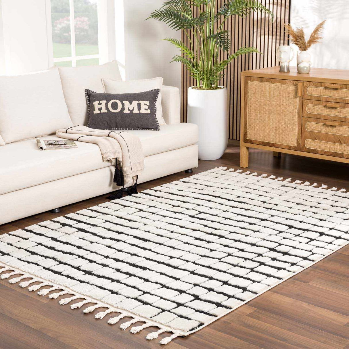 Teshi Checkered Area Rug - Clearance