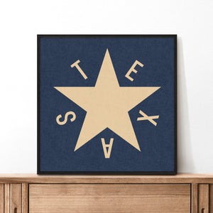 Dezavala Star Texas Flag Art Print Poster