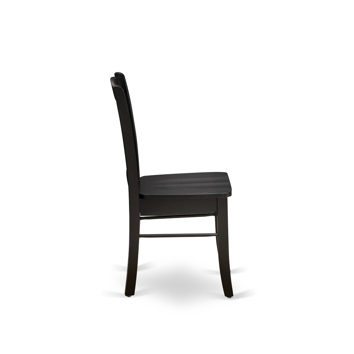 EAST WEST FURNITURE - ANDL5-BLK-W - 5-Pc Kitchen Dining Room Set- 4 Dining Chairs and Kitchen Dining Table - Wooden Seat and Slatted Chair Back (Black Finish)