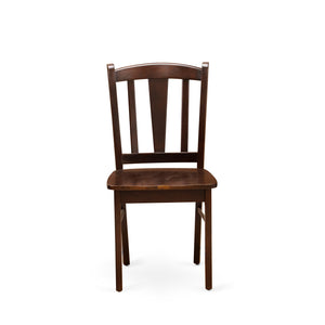 EAST WEST FURNITURE - ANDL3-MAH-W - 3-Piece Dinette Room Set- 2 Dining Room Chair and Dining Room Table - Wooden Seat and Slatted Chair Back - Mahogany Finish