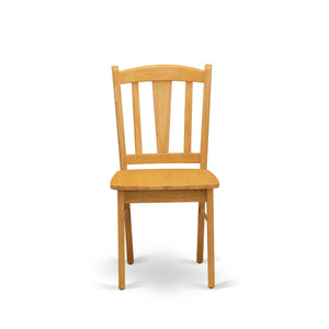 EAST WEST FURNITURE - AMDL5-OAK-W - 5-Piece Dining Room Table Set- 4 dining room chairs and Kitchen Dining Table - Wooden Seat and Slatted Chair Back - Oak Finish