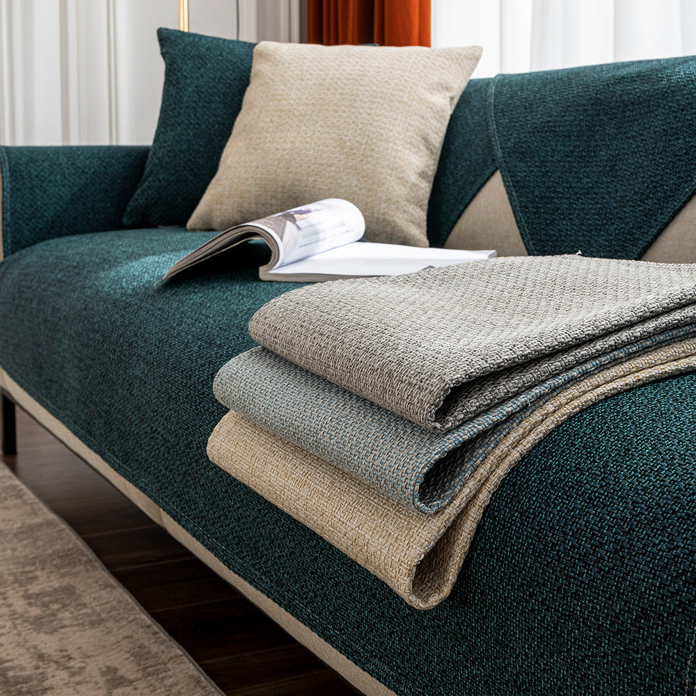 KAS Cotton Linen Sofa Cover Universal Four Seasons Thick Non-Slip Cushion Furniture Dust Cover