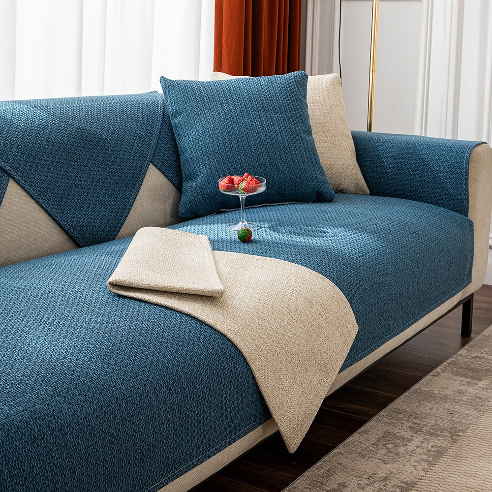 KAS Cotton Linen Sofa Cover Universal Four Seasons Thick Non-Slip Cushion Furniture Dust Cover