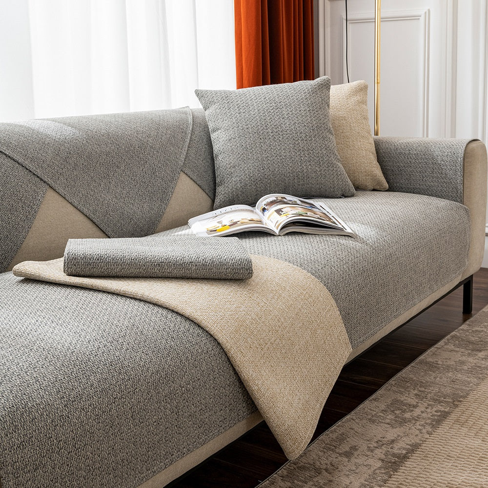 KAS Cotton Linen Sofa Cover Universal Four Seasons Thick Non-Slip Cushion Furniture Dust Cover