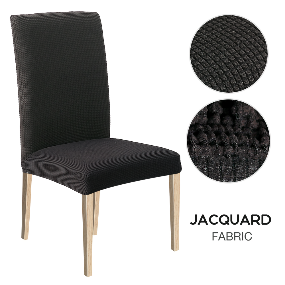 High Stretch Dining Chair Cover, 1/2/4/6pcs Jacquard Spandex Slipcover
