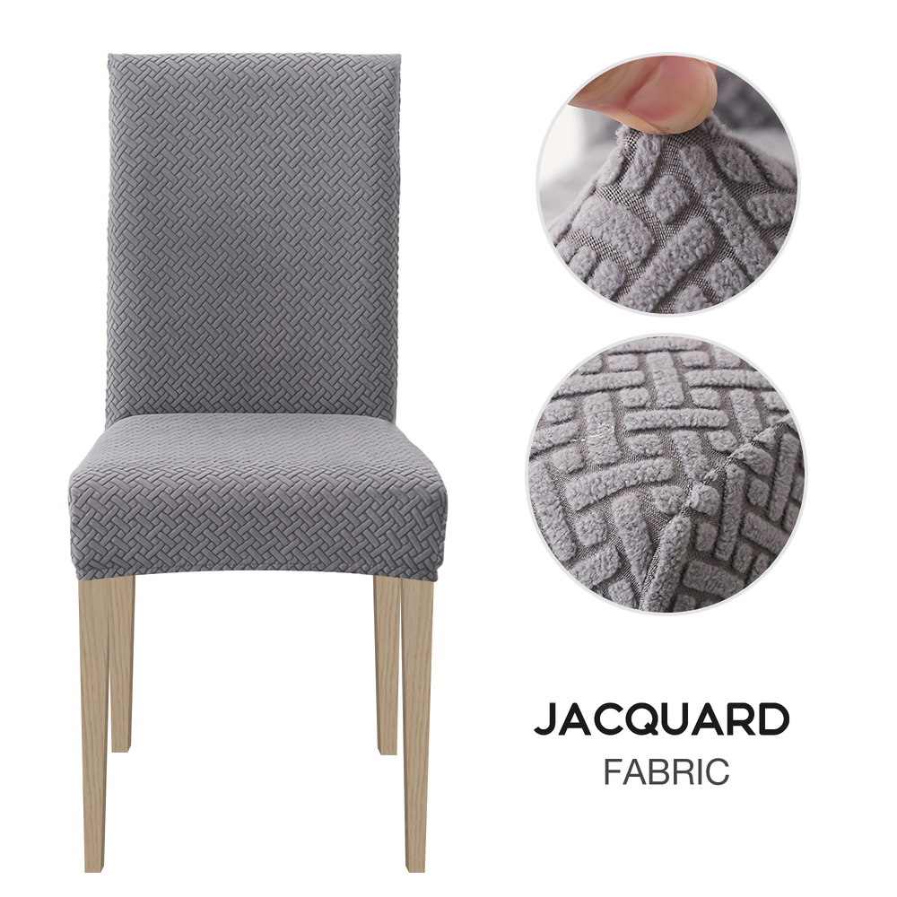 High Stretch Dining Chair Cover, 1/2/4/6pcs Jacquard Spandex Slipcover