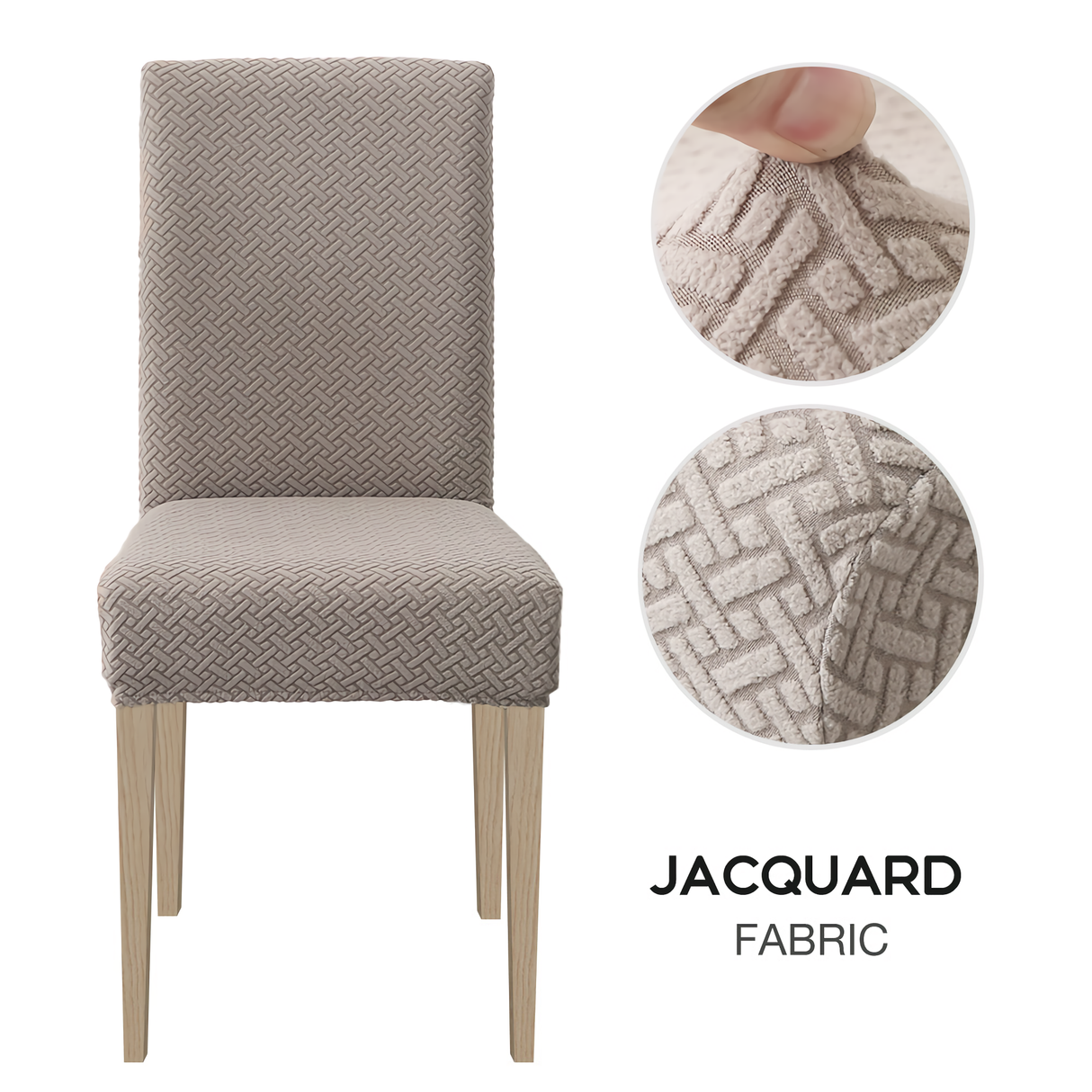 High Stretch Dining Chair Cover, 1/2/4/6pcs Jacquard Spandex Slipcover
