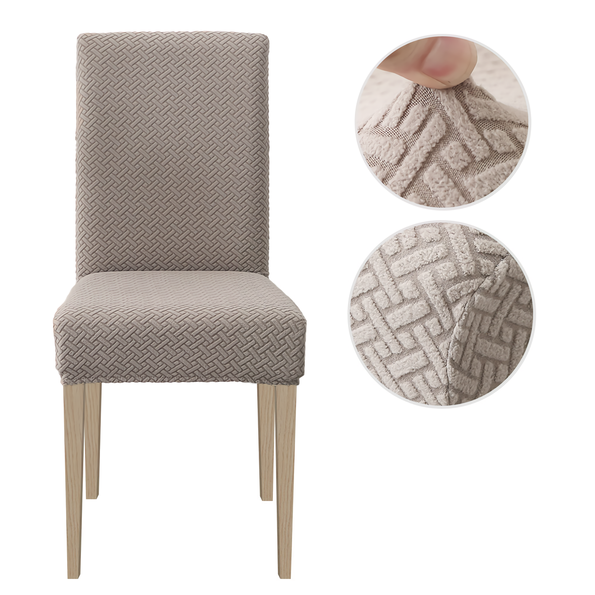 High Stretch Dining Chair Cover, 1/2/4/6pcs Jacquard Spandex Slipcover