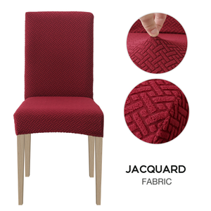 High Stretch Dining Chair Cover, 1/2/4/6pcs Jacquard Spandex Slipcover