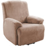 KAS Soft Plush Velvet Recliner Chair Cover - Fleece Armchair Slipcover with Pocket - 4 Pieces Furniture Cover Protector for Reclining Chair