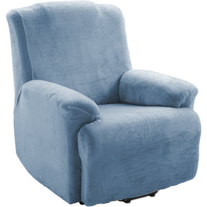 KAS Soft Plush Velvet Recliner Chair Cover - Fleece Armchair Slipcover with Pocket - 4 Pieces Furniture Cover Protector for Reclining Chair