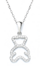 Sterling Silver Teddy Bear Necklace With Crystals From Swarovski
