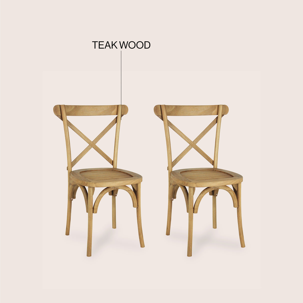 Annecy Classic Traditional X-Back Wood Outdoor Dining Chair