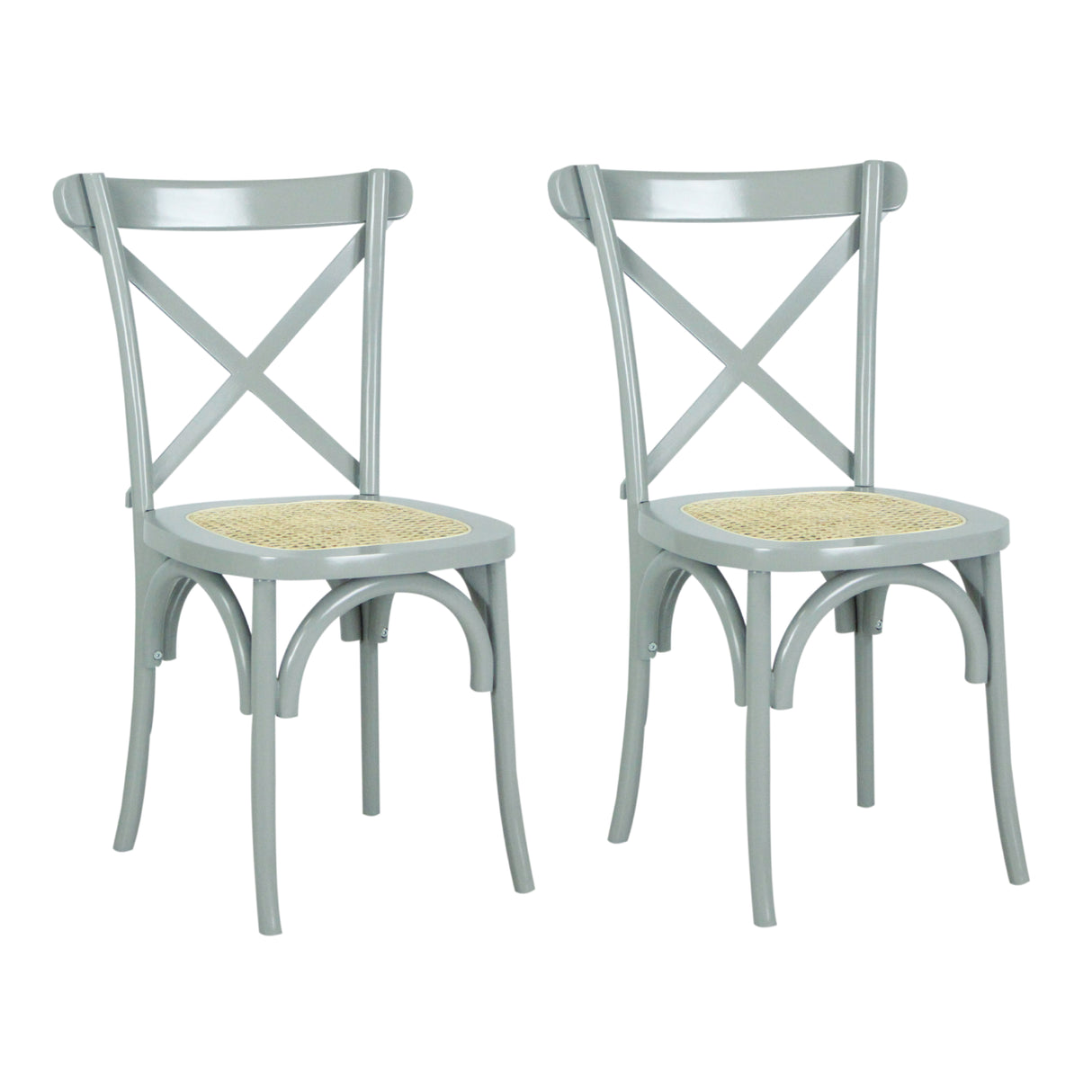 Cassis Classic Traditional X-Back Wood Rattan Dining Chair