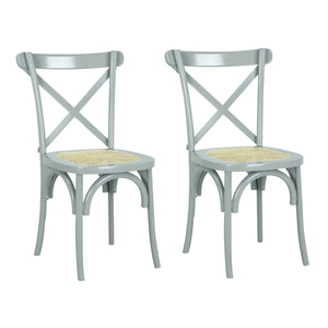 Cassis Classic Traditional X-Back Wood Rattan Dining Chair