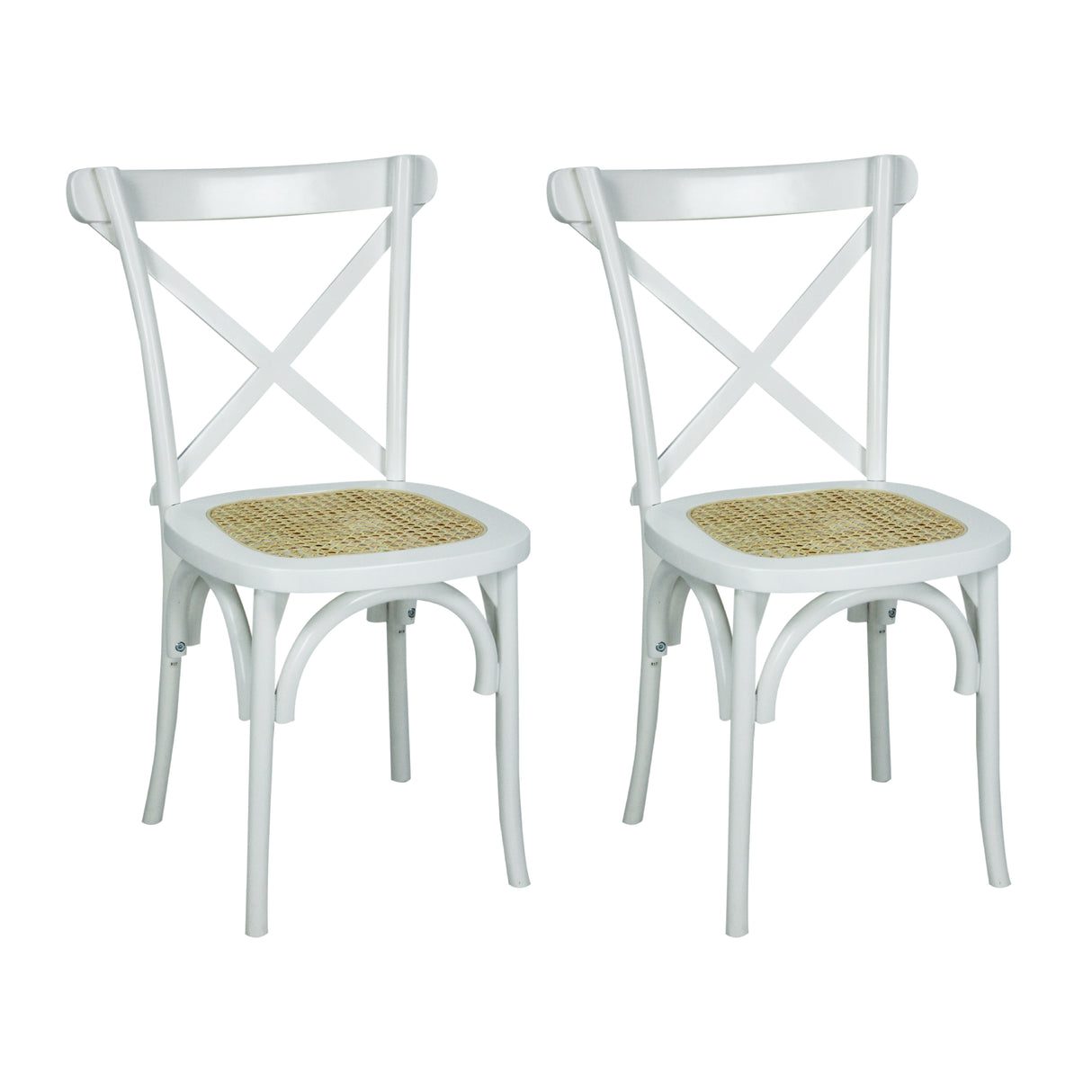 Cassis Classic Traditional X-Back Wood Rattan Dining Chair