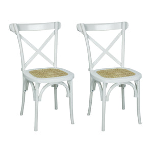Cassis Classic Traditional X-Back Wood Rattan Dining Chair