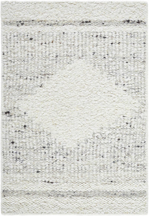 Ethara Ivory Charcoal Global Bohemian Tribal Pattern Wool Handmade Area Rug - Clearance
