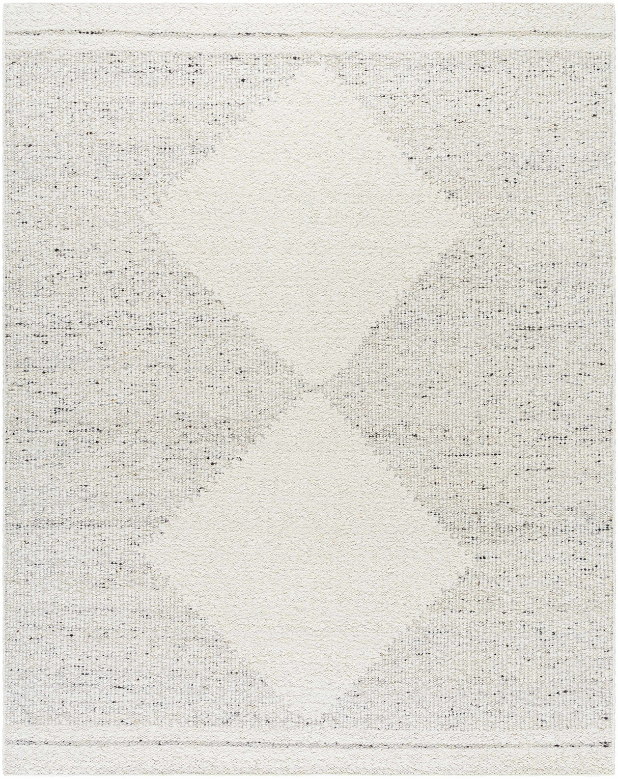 Ethara Ivory Charcoal Global Bohemian Tribal Pattern Wool Handmade Area Rug - Clearance