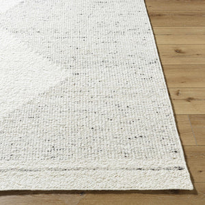 Ethara Ivory Charcoal Global Bohemian Tribal Pattern Wool Handmade Area Rug - Clearance