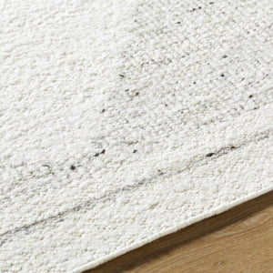 Ethara Ivory Charcoal Global Bohemian Tribal Pattern Wool Handmade Area Rug - Clearance